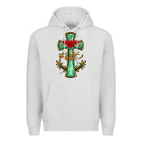 Dove Grey cross faith Premium Hoodie - BarkalooDesign