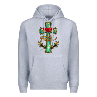 Heather Grey cross faith Premium Hoodie - BarkalooDesign