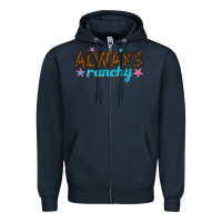 Navy always ranchy Zipper Hoodie - texasbilliewilder