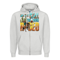Dove Grey and they call the thing rodeo Zipper Hoodie - texasbilliewilder