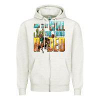 Oatmeal Heather and they call the thing rodeo Zipper Hoodie - texasbilliewilder