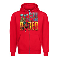 Red and they call the thing rodeo Zipper Hoodie - texasbilliewilder