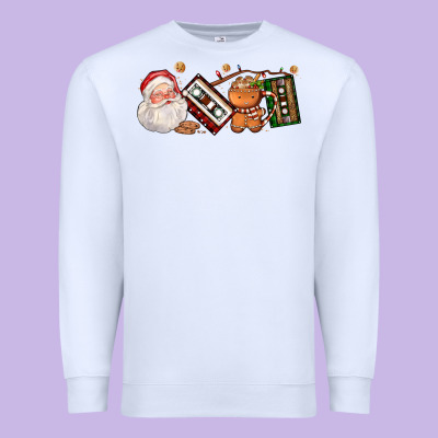 Coffee Cup Santa Cassette Cookie Premium Sweatshirt Designed By Fadigitalartstudio
