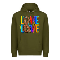 Army Green pride lgbtqi love is love Premium Hoodie - AdoDesignShop