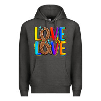 Charcoal Heather pride lgbtqi love is love Premium Hoodie - AdoDesignShop