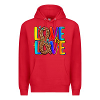 Red pride lgbtqi love is love Premium Hoodie - AdoDesignShop