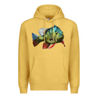 Antique Gold Peacock Bass Illustrations Premium Hoodie - LillyAllenDesigns
