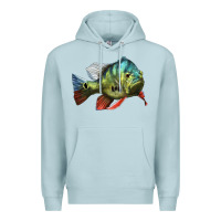 Blue Mist Peacock Bass Illustrations Premium Hoodie - LillyAllenDesigns