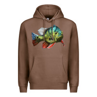 Chestnut Peacock Bass Illustrations Premium Hoodie - LillyAllenDesigns
