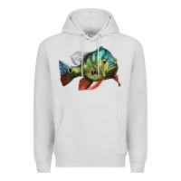 Dove Grey Peacock Bass Illustrations Premium Hoodie - LillyAllenDesigns