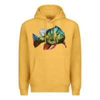 Mustard Peacock Bass Illustrations Premium Hoodie - LillyAllenDesigns