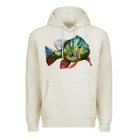 Oatmeal Heather Peacock Bass Illustrations Premium Hoodie - LillyAllenDesigns