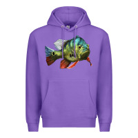 Purple Peacock Bass Illustrations Premium Hoodie - LillyAllenDesigns