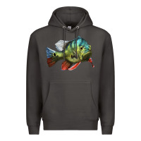 Smoke Peacock Bass Illustrations Premium Hoodie - LillyAllenDesigns