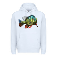 White Peacock Bass Illustrations Premium Hoodie - LillyAllenDesigns