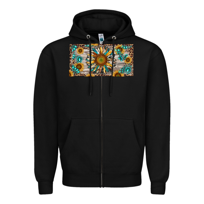 Western Sunflower And Gemstone License Plate Zipper Hoodie by RanaPortraitStore | Teevron