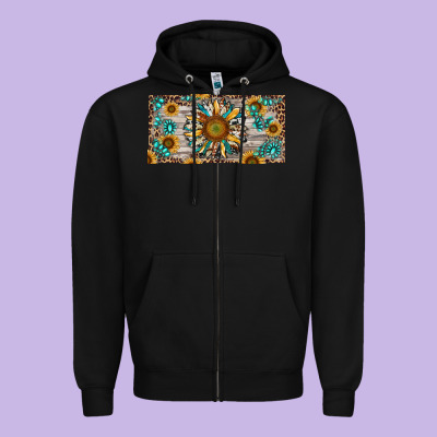 Zipper Hoodie western sunflower and gemstone license plate