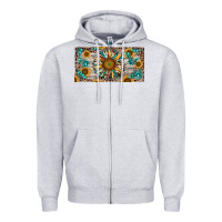 Heather Grey western sunflower and gemstone license plate Zipper Hoodie - RanaPortraitStore