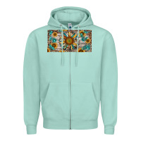 Seafoam western sunflower and gemstone license plate Zipper Hoodie - RanaPortraitStore
