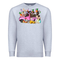 Heather Grey easter day farm animals truck Premium Sweatshirt - RacoonDesign