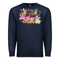 Navy easter day farm animals truck Premium Sweatshirt - RacoonDesign