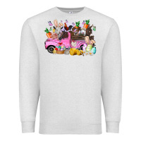Oatmeal Heather easter day farm animals truck Premium Sweatshirt - RacoonDesign
