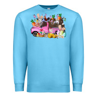 Ocean Blue easter day farm animals truck Premium Sweatshirt - RacoonDesign