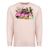 Pale Pink easter day farm animals truck Premium Sweatshirt - RacoonDesign