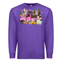 Purple easter day farm animals truck Premium Sweatshirt - RacoonDesign