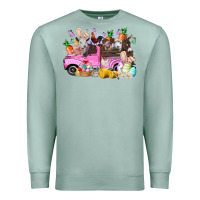 Seafoam easter day farm animals truck Premium Sweatshirt - RacoonDesign