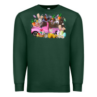 Sports Green easter day farm animals truck Premium Sweatshirt - RacoonDesign
