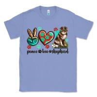 Colony Blue peace love australian shepherd Classic Tee - texasbilliewilder