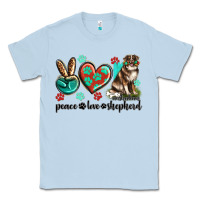 Dusty Blue peace love australian shepherd Classic Tee - texasbilliewilder