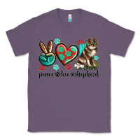 Lavender peace love australian shepherd Classic Tee - texasbilliewilder