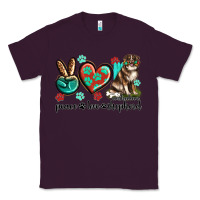 Plum peace love australian shepherd Classic Tee - texasbilliewilder