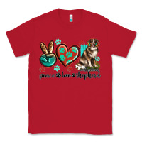 Red peace love australian shepherd Classic Tee - texasbilliewilder