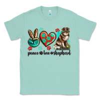 Seafoam peace love australian shepherd Classic Tee - texasbilliewilder