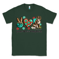 Sports Green peace love australian shepherd Classic Tee - texasbilliewilder
