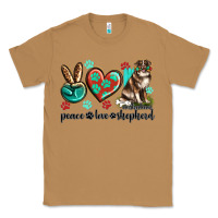 Toasted Coconut peace love australian shepherd Classic Tee - texasbilliewilder