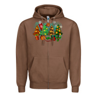 Chestnut christmas trees with basketball Zipper Hoodie - Zillion Design Studio