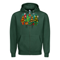 Sports Green christmas trees with basketball Zipper Hoodie - Zillion Design Studio