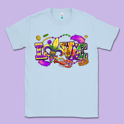 Love Mardi Gras Classic Tee Designed By Fadigitalartstudio