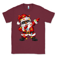 Burgundy afro dabbing santa Classic Tee - Zillion Design Studio