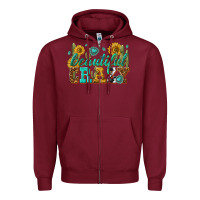 Burgundy beautiful crazy Zipper Hoodie - texasbilliewilder