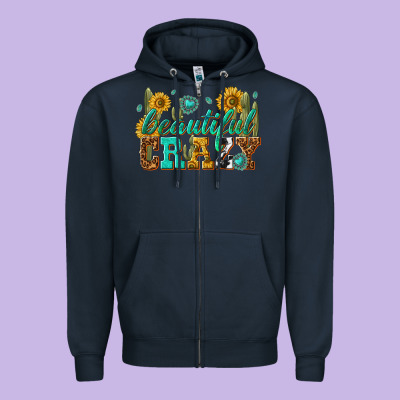 Beautiful Crazy Zipper Hoodie Designed By Texasbilliewilder