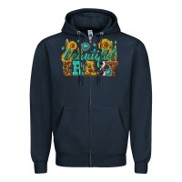 Navy beautiful crazy Zipper Hoodie - texasbilliewilder