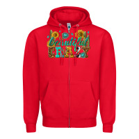Red beautiful crazy Zipper Hoodie - texasbilliewilder