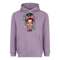 Lavender afro messy bun nurse life Heavyweight Hoodie - texasbilliewilder