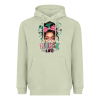 Matcha afro messy bun nurse life Heavyweight Hoodie - texasbilliewilder