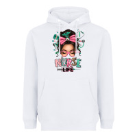 White afro messy bun nurse life Heavyweight Hoodie - texasbilliewilder